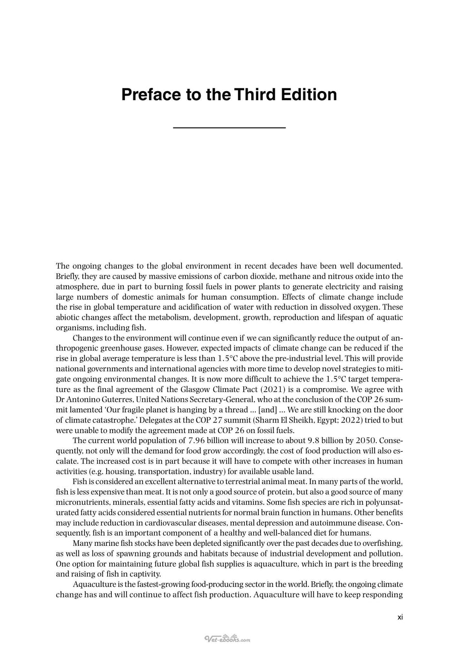 Preview page of Climate Change on Diseases and Disorders of Finfish in Cage Culture 3rd Edition