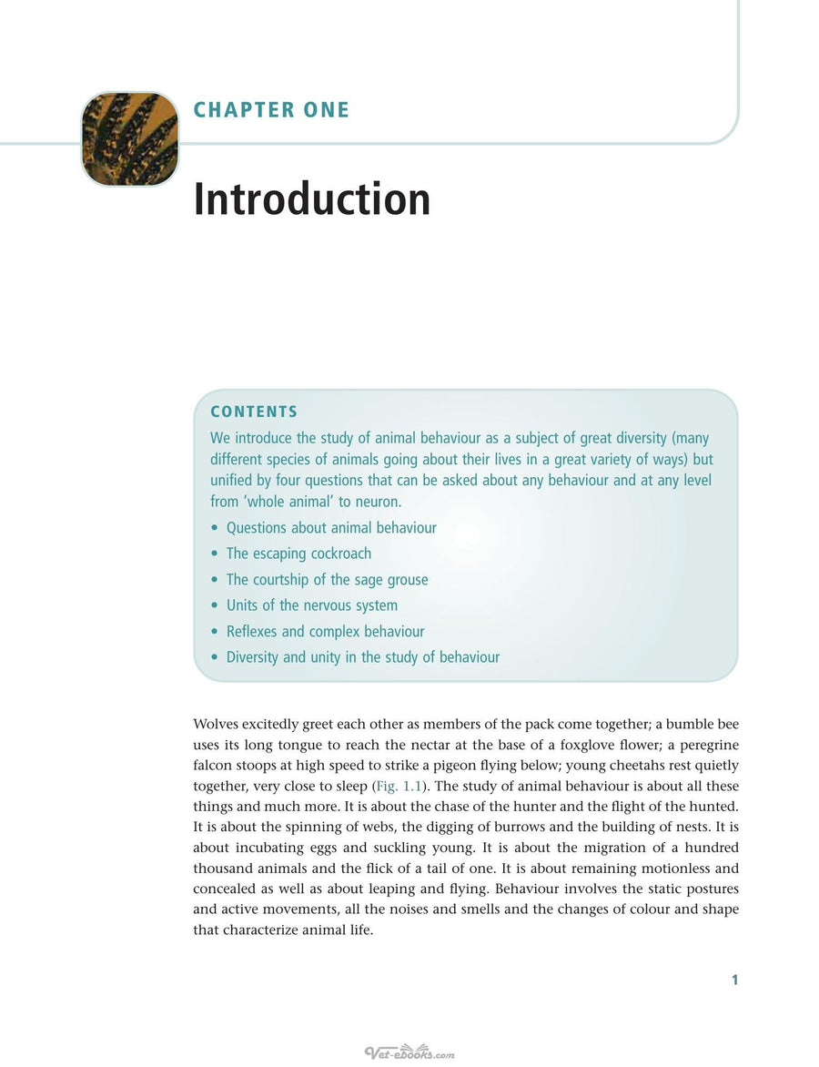Preview page of An Introduction to Animal Behaviour 6th Edition