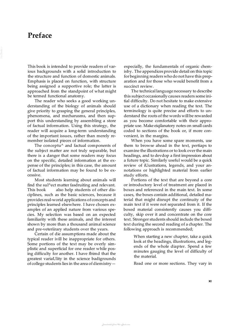 Preview page of Structure and Function of Domestic Animals