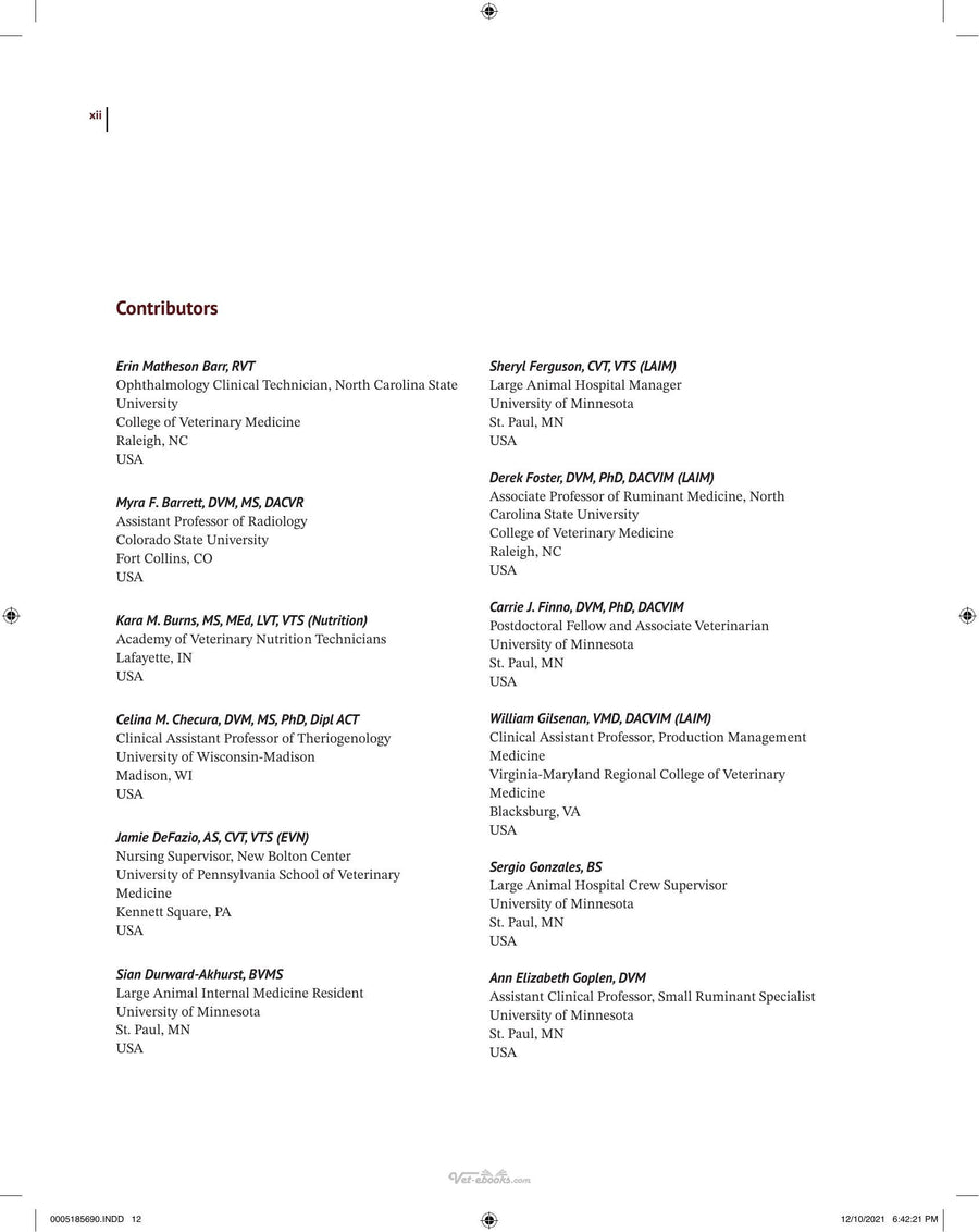 Preview page of Large Animal Medicine for Veterinary Technicians