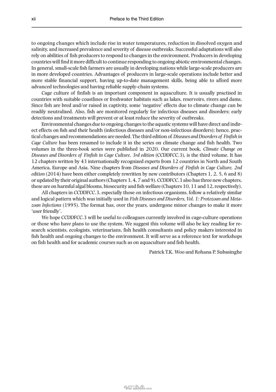 Preview page of Climate Change on Diseases and Disorders of Finfish in Cage Culture 3rd Edition