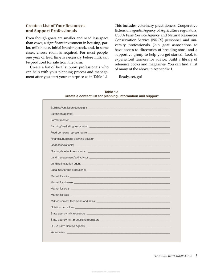 Preview page of A Guide to Starting a Commercial Goat Dairy