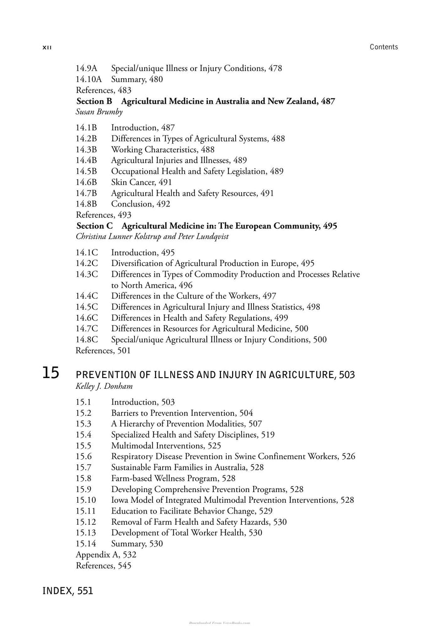 Preview page of Agricultural Medicine Rural Occupational and Environmental Health Safety and Prevention 2nd Edition