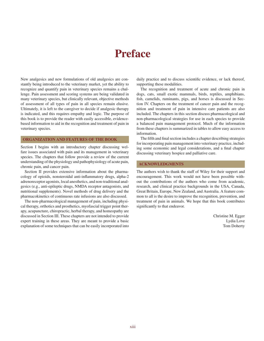 Preview page of Pain Management in Veterinary Practice