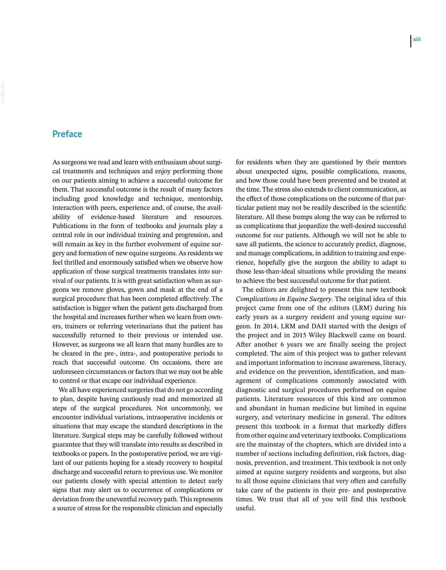 Preview page of Complications in Equine Surgery