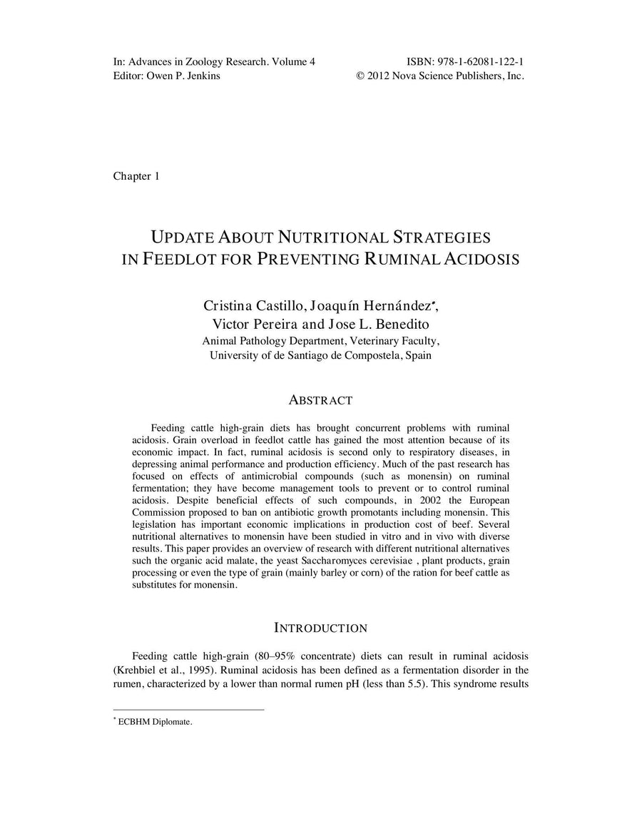 Preview page of Advances in Zoology Research Volume 4