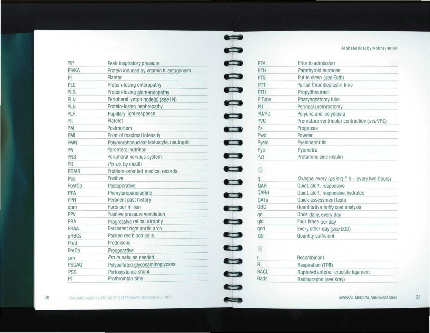 Standard Abbreviations For Veterinary Medical Records 3Rd Edition