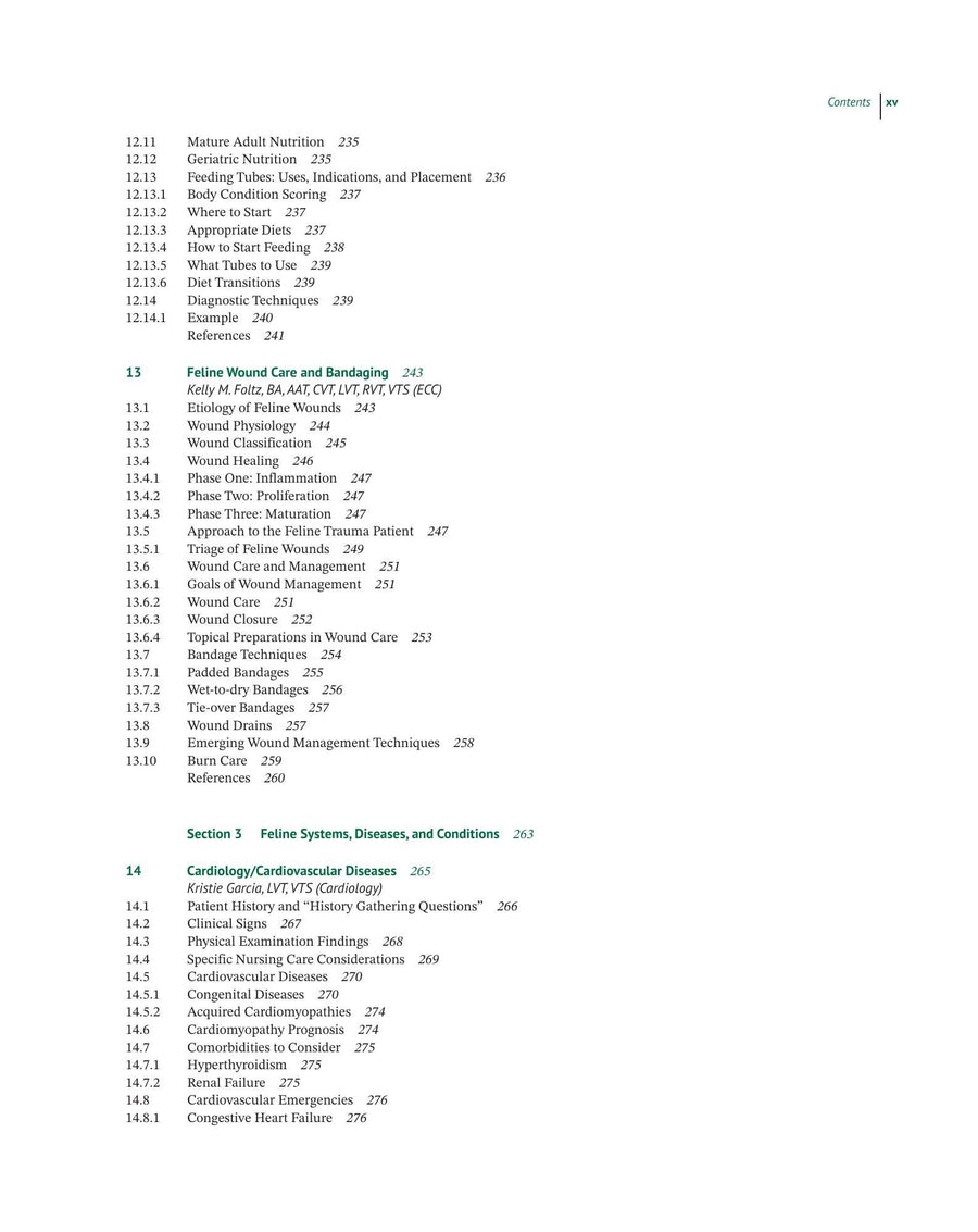 Preview page of Feline Medicine for Veterinary Technicians