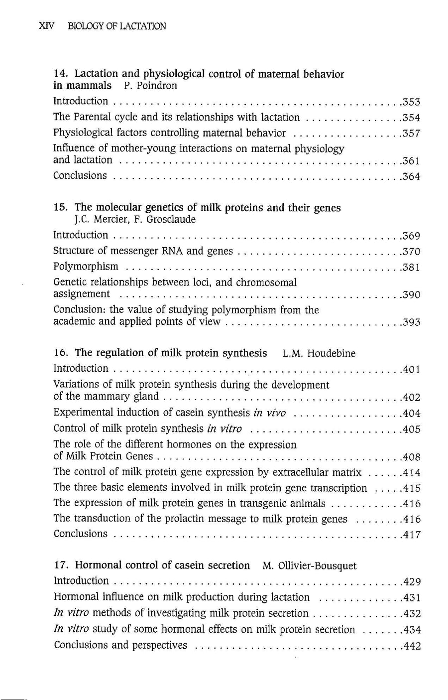 Preview page of Biology of Lactation
