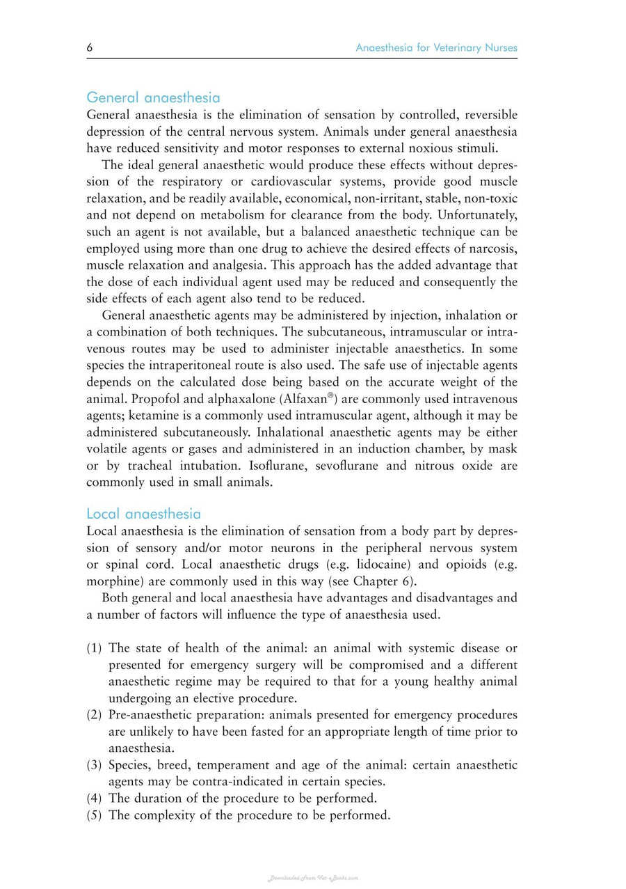 Preview page of Anaesthesia for Veterinary Nurses 2nd Edition