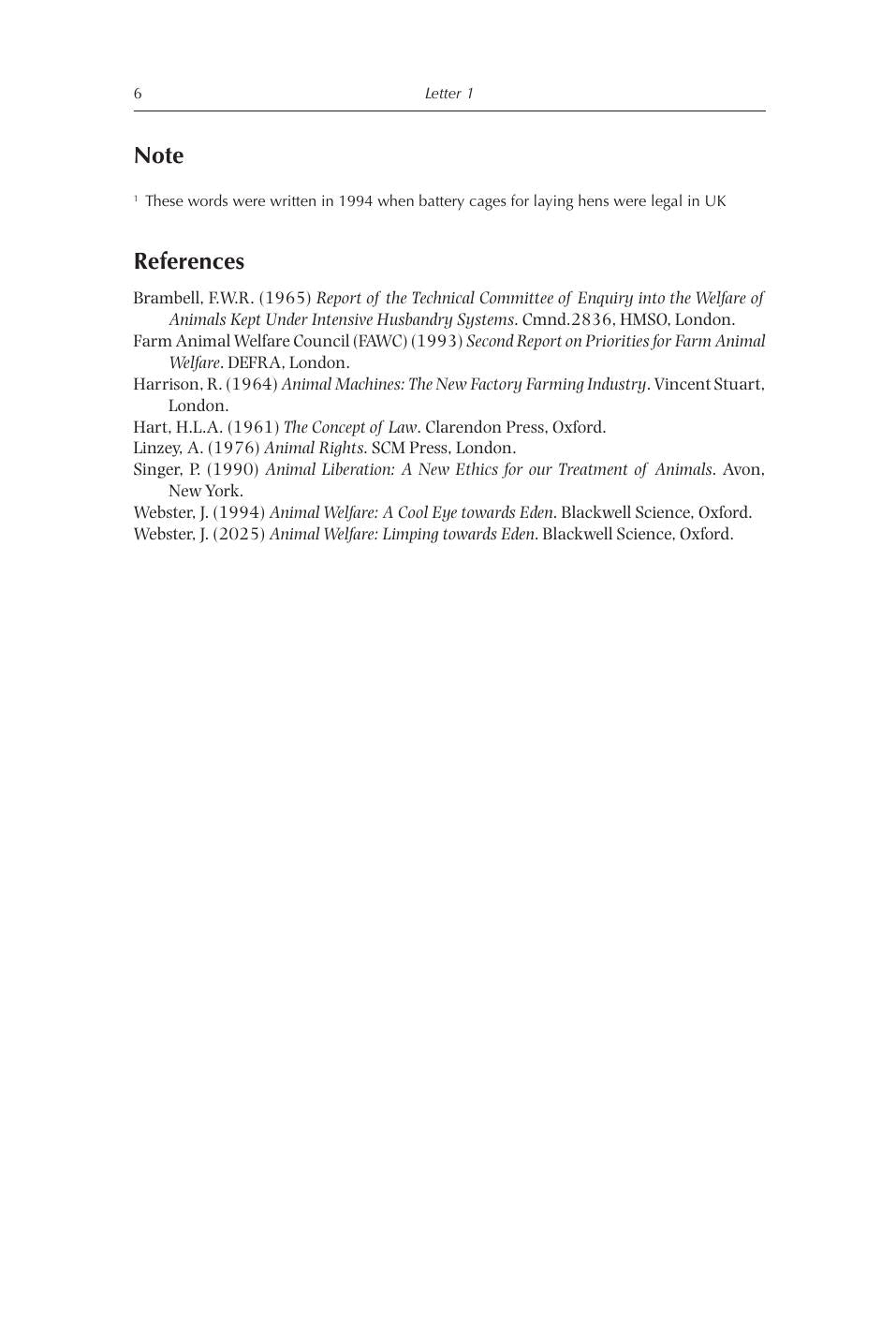 Letters On Animal Welfare From The Road To Eden