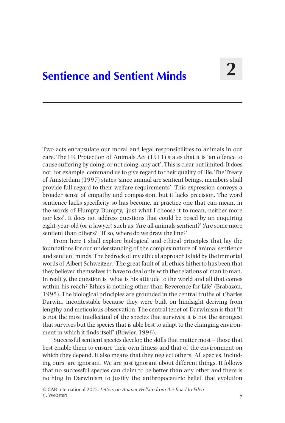 Letters On Animal Welfare From The Road To Eden