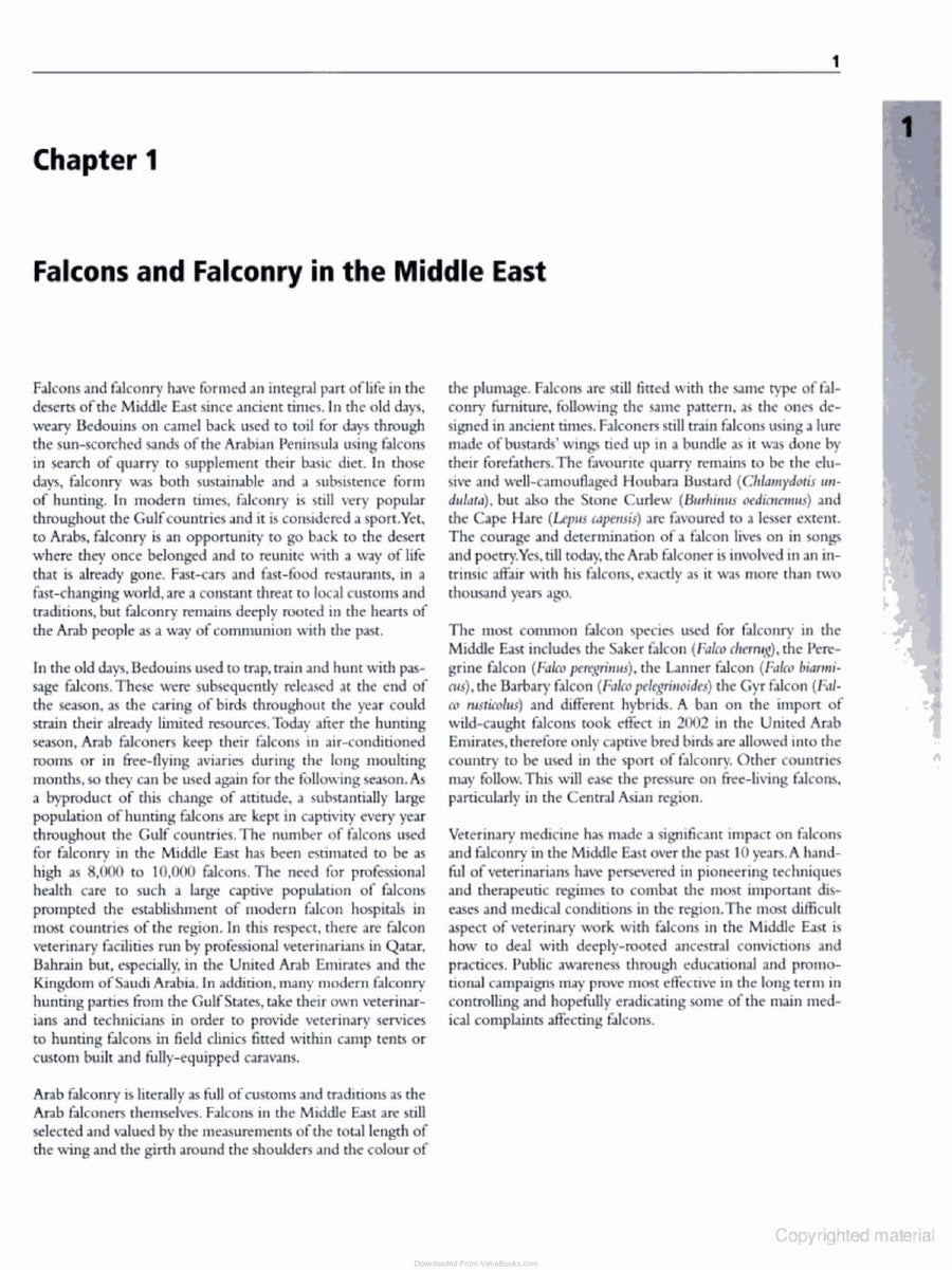 Preview page of Colour Atlas of Falcon Medicine