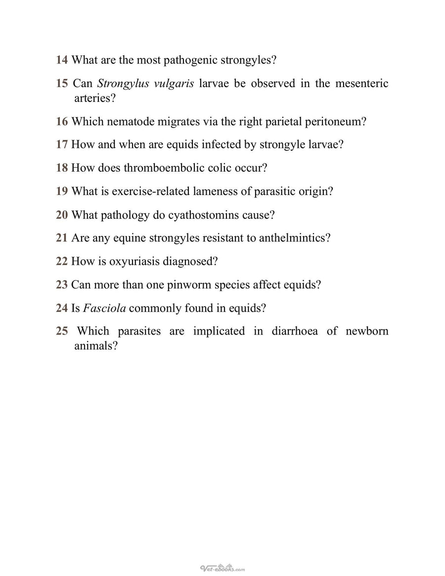 Preview page of 50 Q&A About Parasitic Infections of Horses