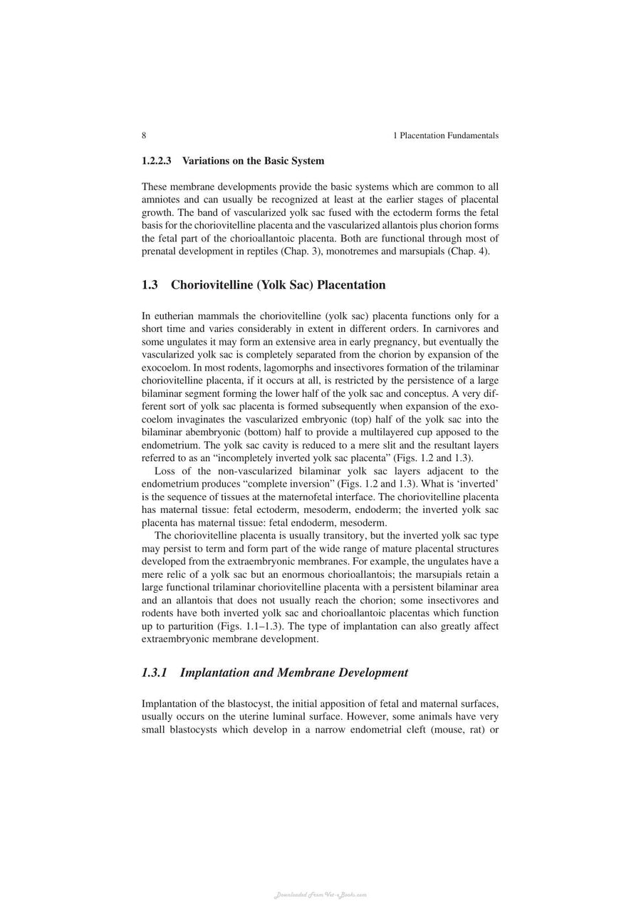 Preview page of Comparative Placentation Structures Functions and Evolution