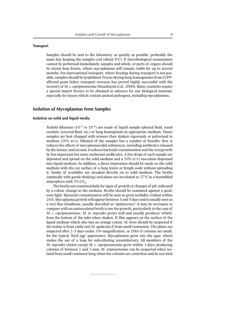 Preview page of Mycoplasma Diseases of Ruminants