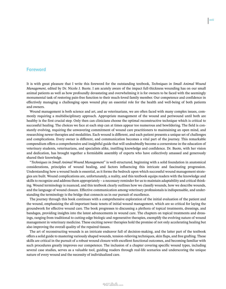 Preview page of Techniques in Small Animal Wound Management