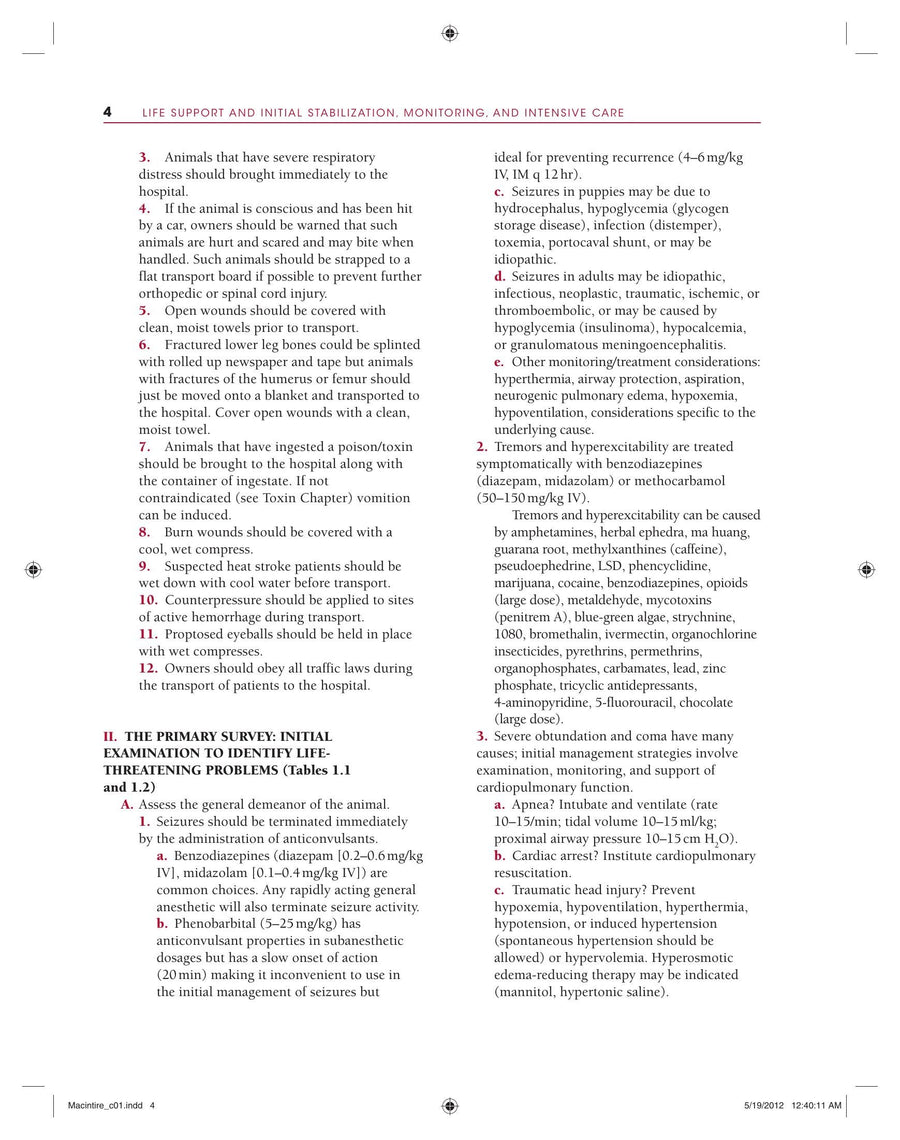 Preview page of Manual of Small Animal Emergency and Critical Care Medicine 2nd Edition