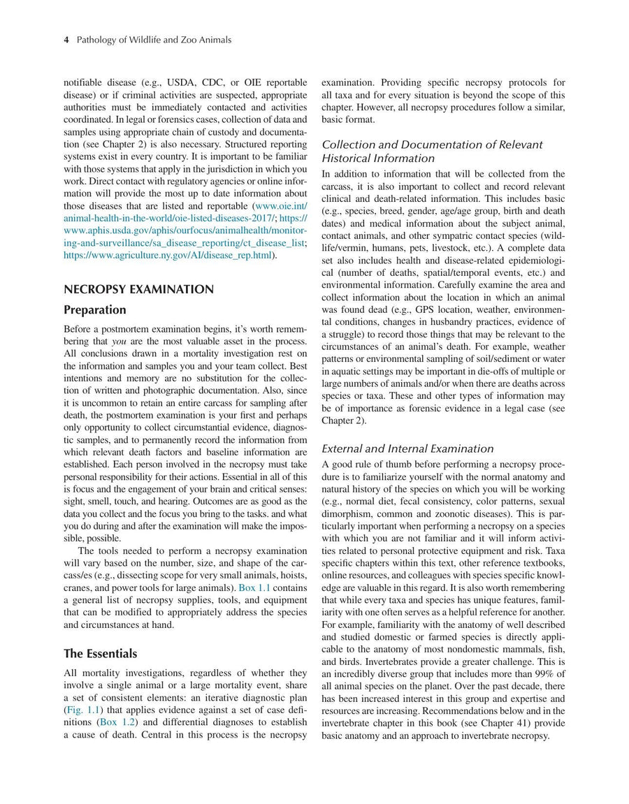 Preview page of Pathology of Wildlife and Zoo Animals