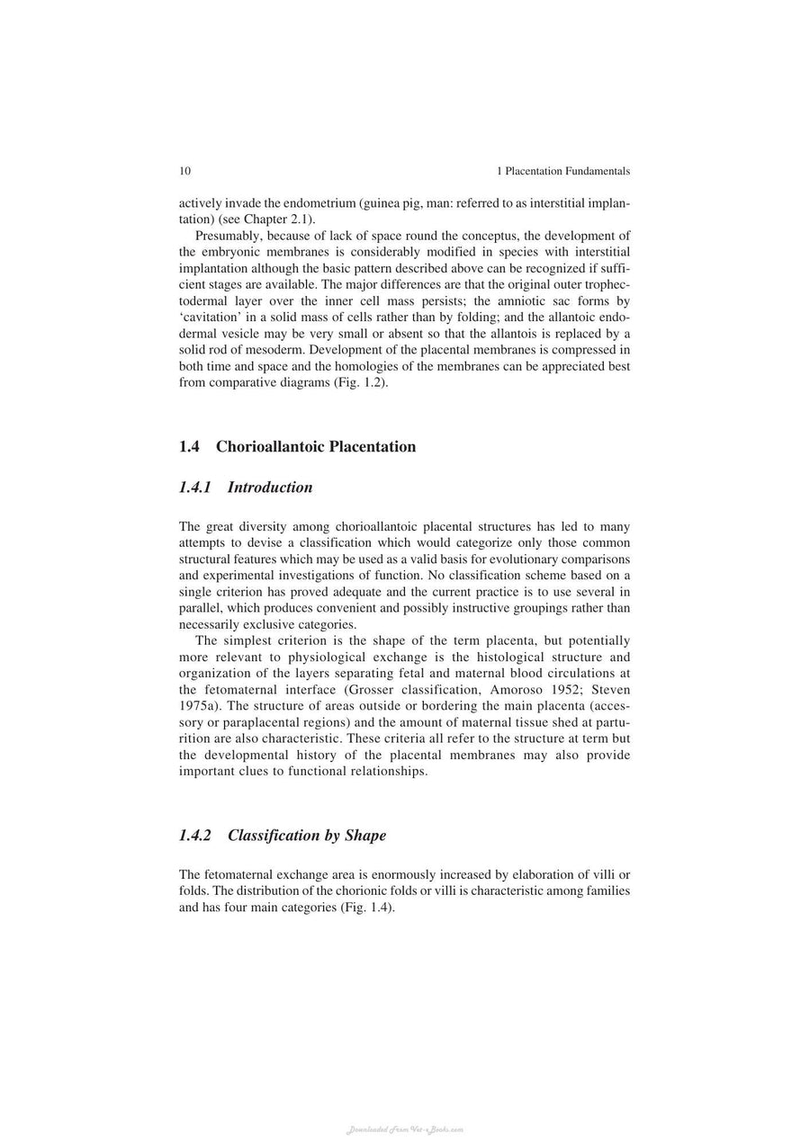 Preview page of Comparative Placentation Structures Functions and Evolution