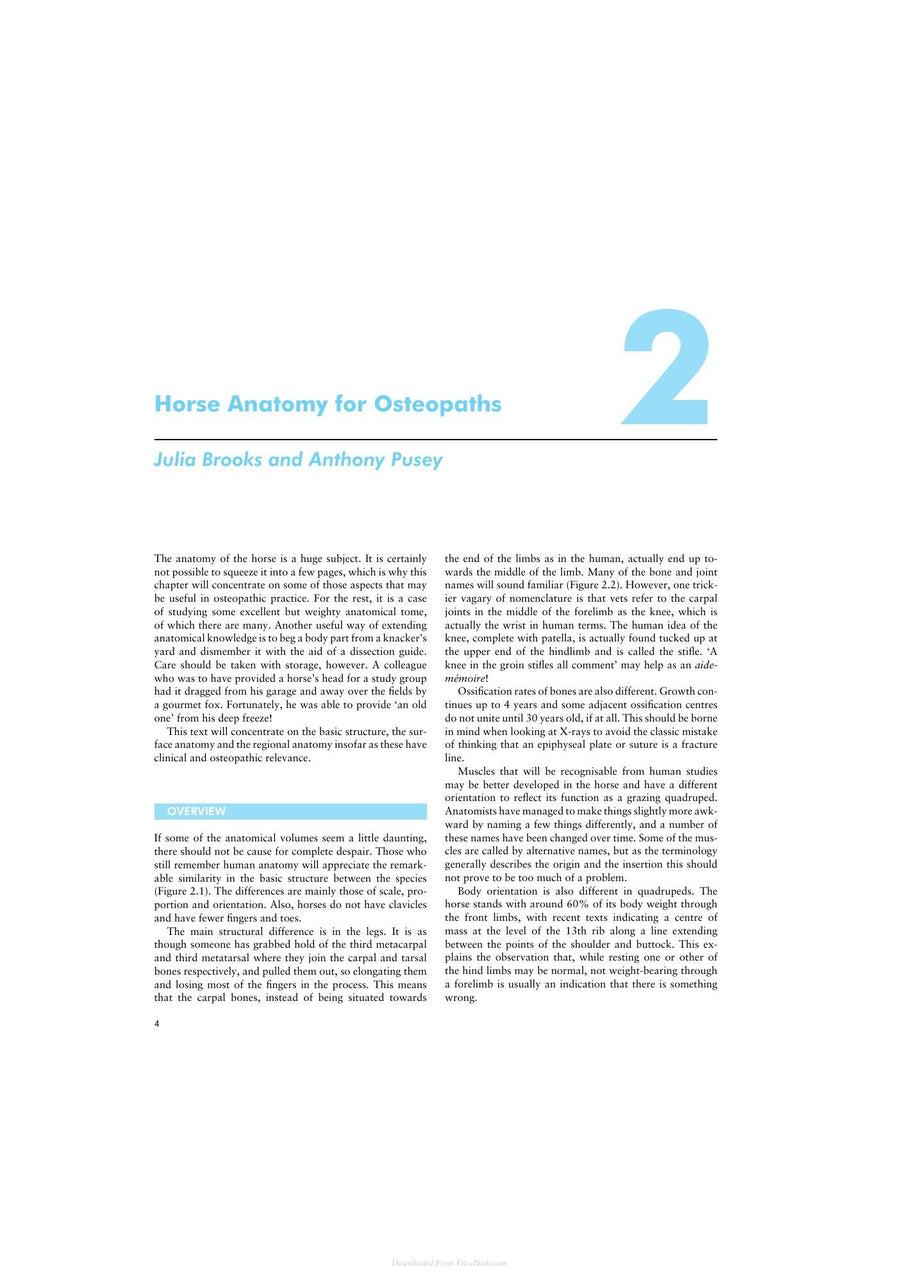 Preview page of Osteopathy and the Treatment of Horses