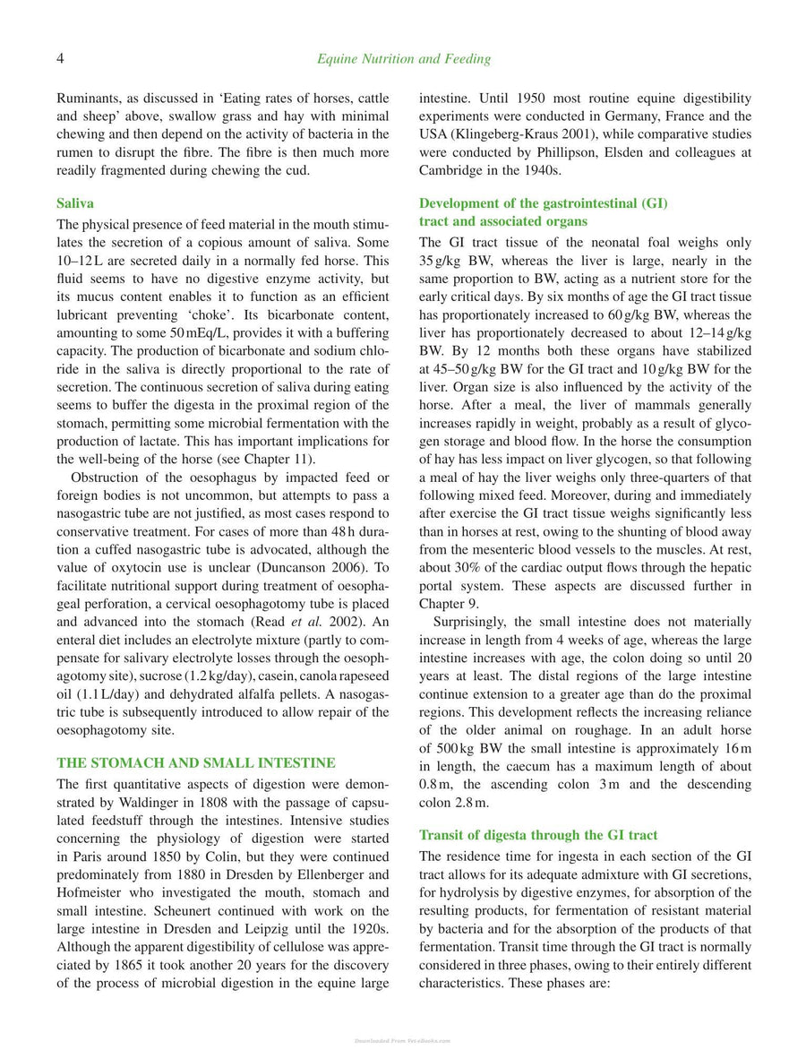 Preview page of Equine Nutrition and Feeding 4th Edition
