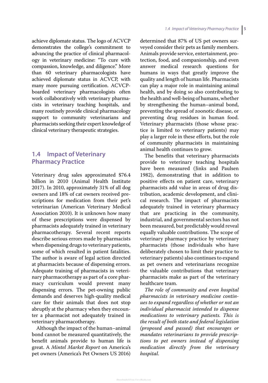 Preview page of Pharmacotherapeutics for Veterinary Dispensing
