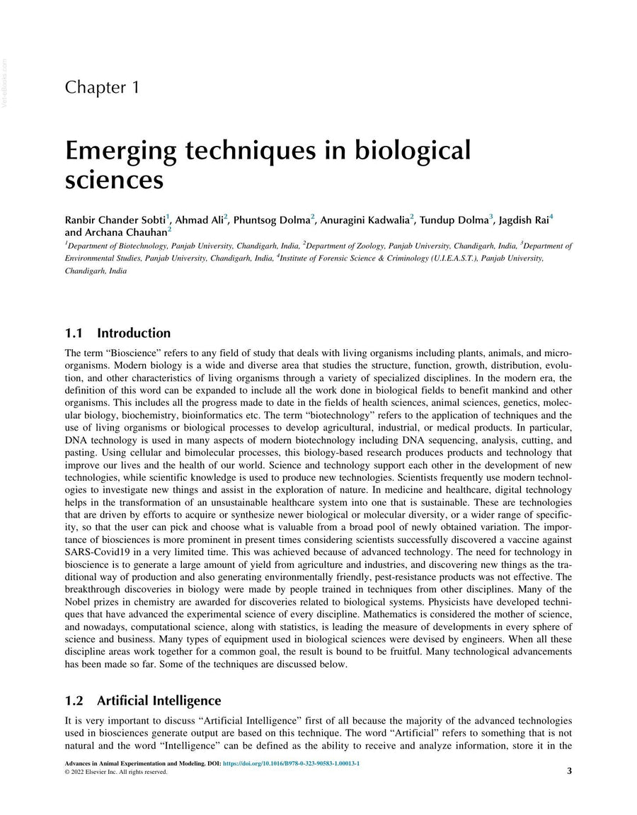 Preview page of Advances in Animal Experimentation and Modeling Understanding Life Phenomena