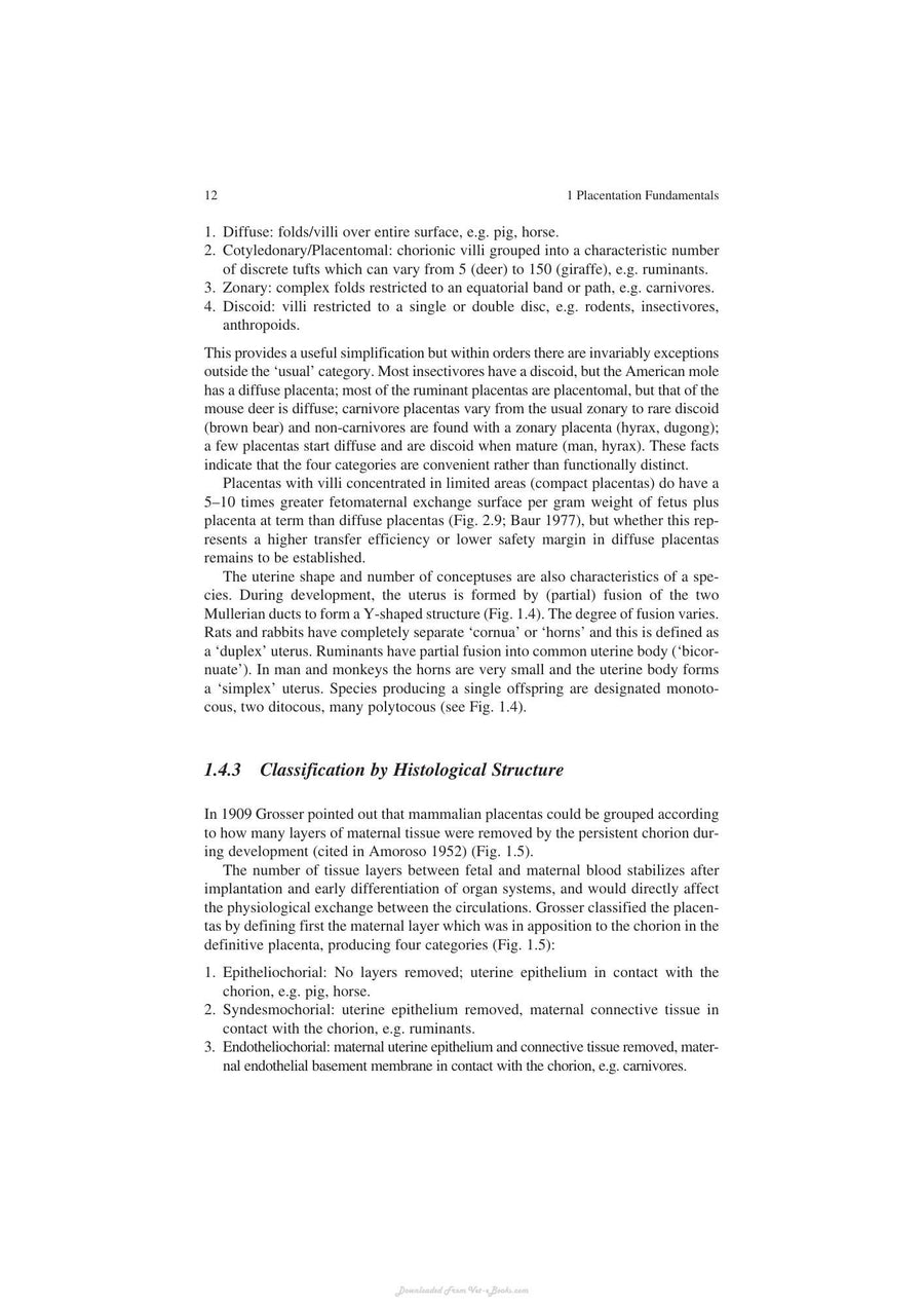 Preview page of Comparative Placentation Structures Functions and Evolution