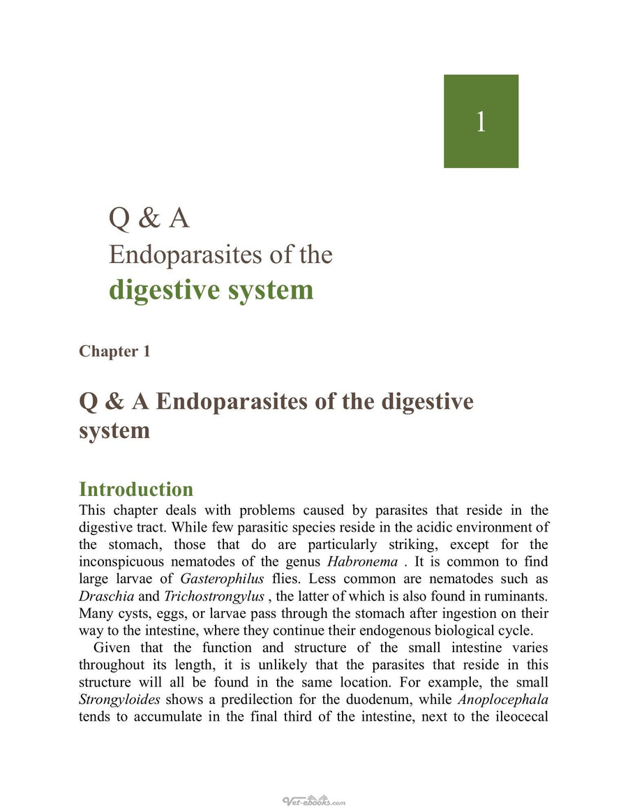 Preview page of 50 Q&A About Parasitic Infections of Horses