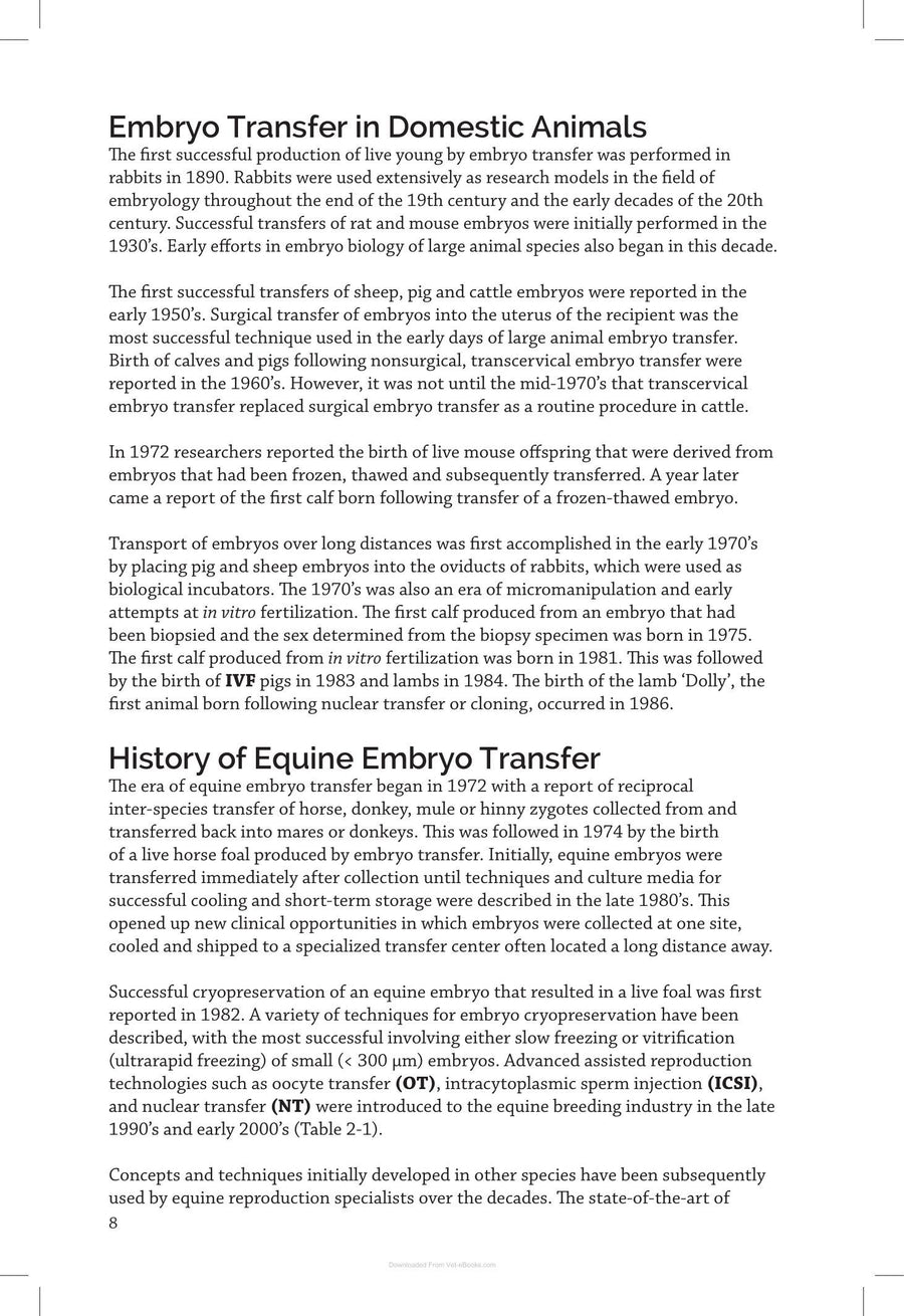 Preview page of Equine Embryo Transfer