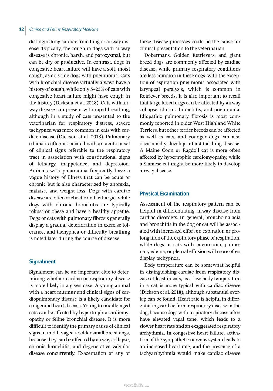 Preview page of Canine and Feline Respiratory Medicine 3rd Edition