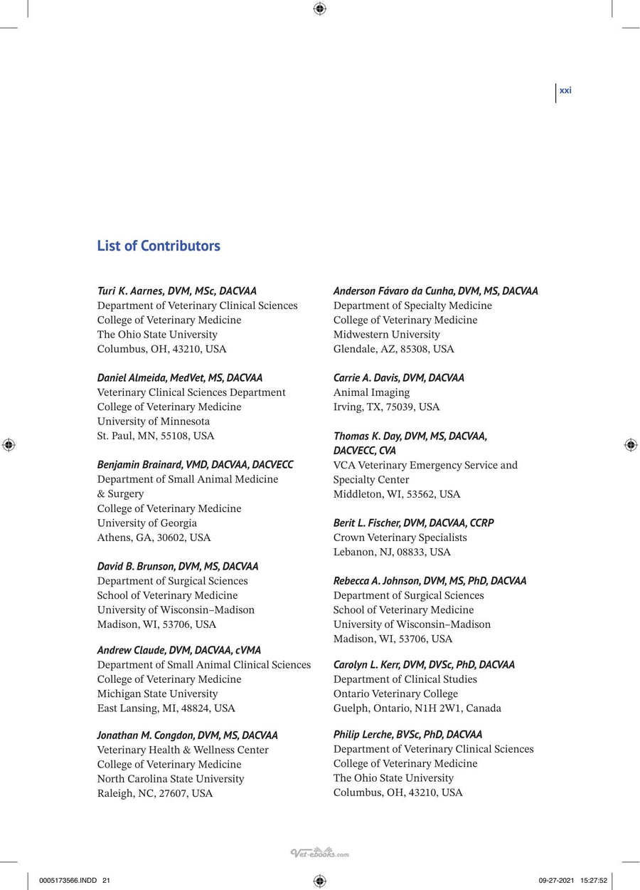 Preview page of Canine and Feline Anesthesia and Co Existing Disease 2nd Edition