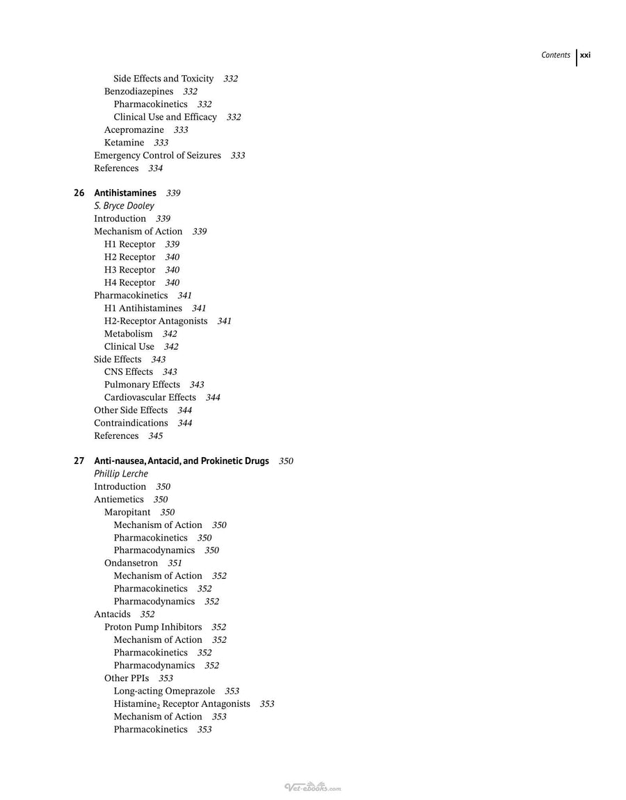 Preview page of Pharmacology in Veterinary Anesthesia and Analgesia