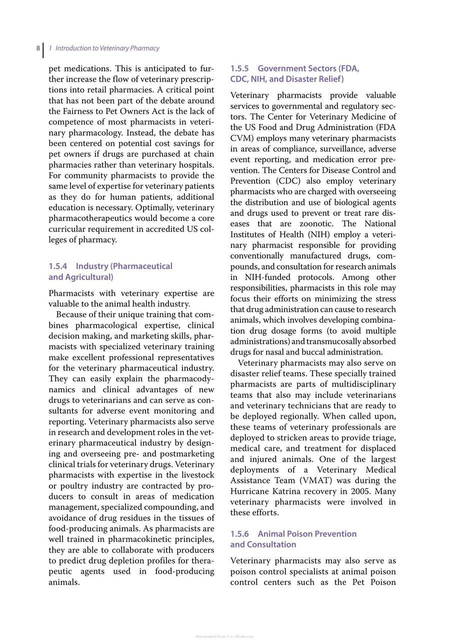 Preview page of Pharmacotherapeutics for Veterinary Dispensing