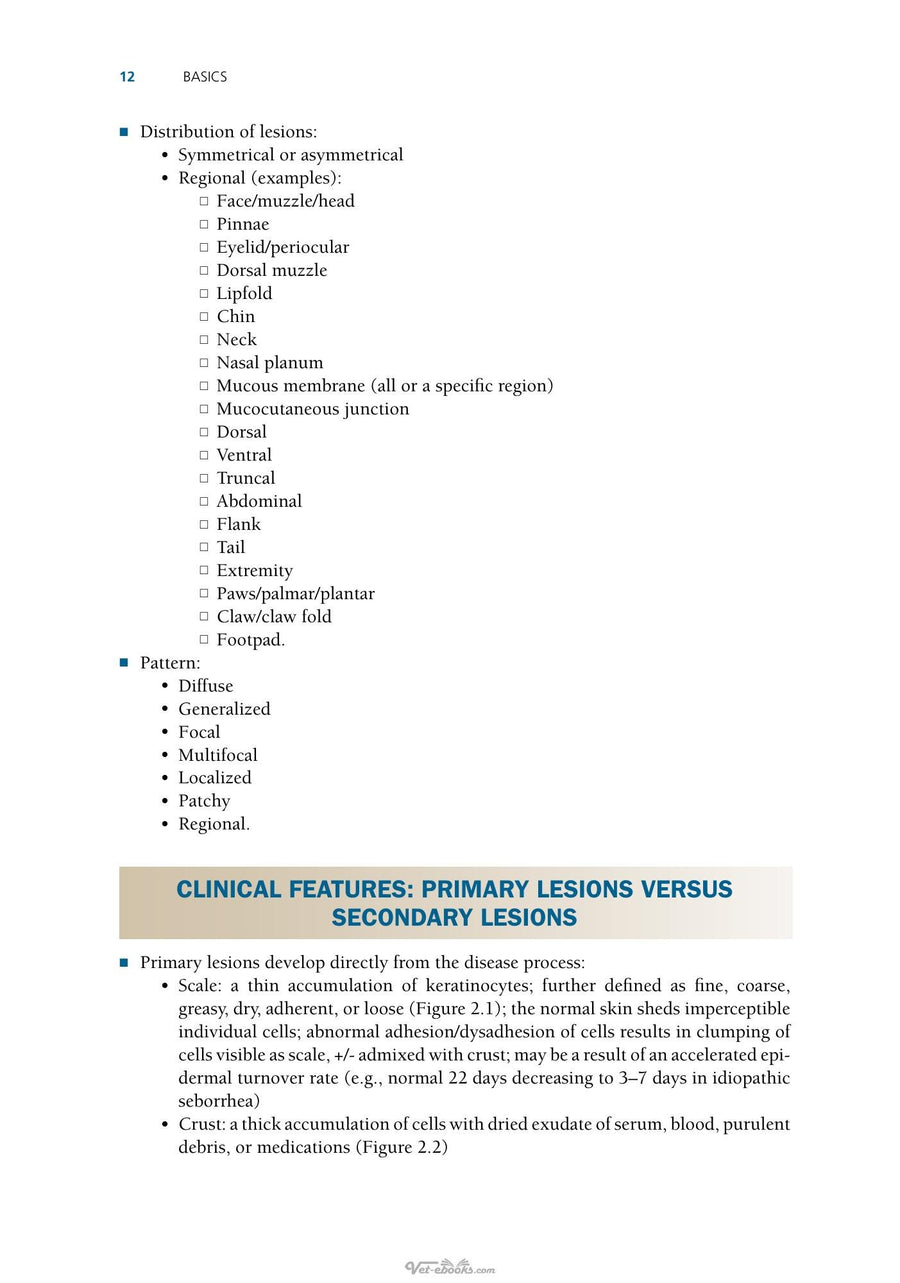 Preview page of Blackwells Five Minute Veterinary Consult Clinical Companion Small Animal Dermatology 3rd Edition