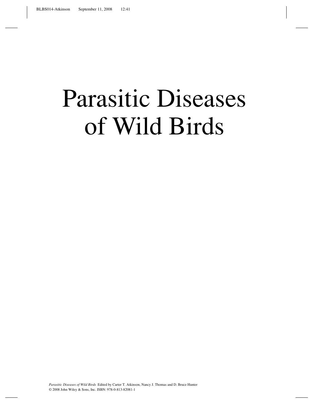 Look Inside sample page 2 - Parasitic Diseases Of Wild Birds