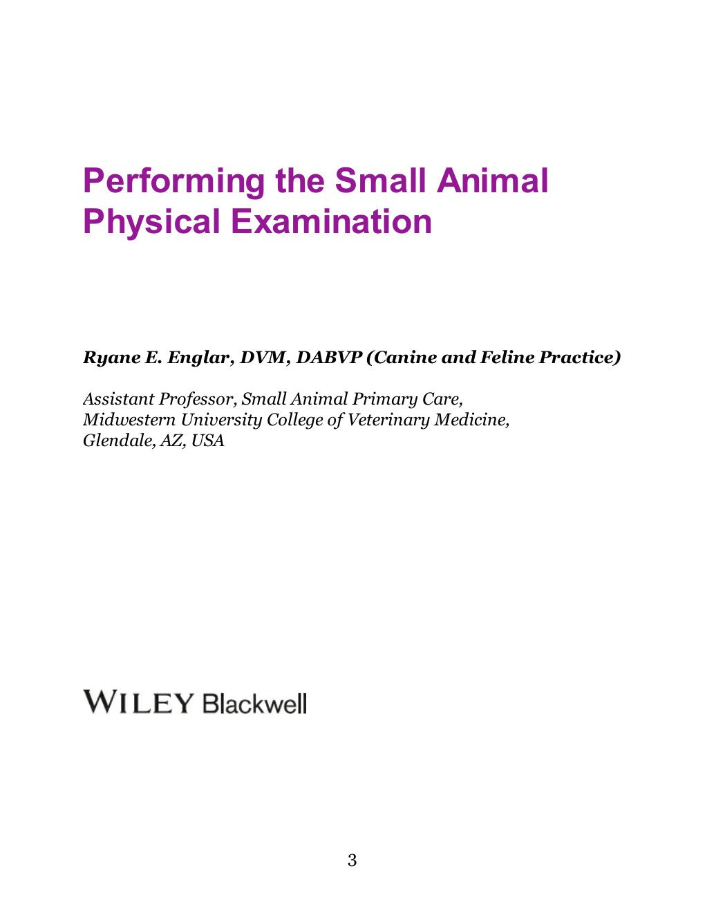 Look Inside sample page 3 - Performing The Small Animals Physical Examinations
