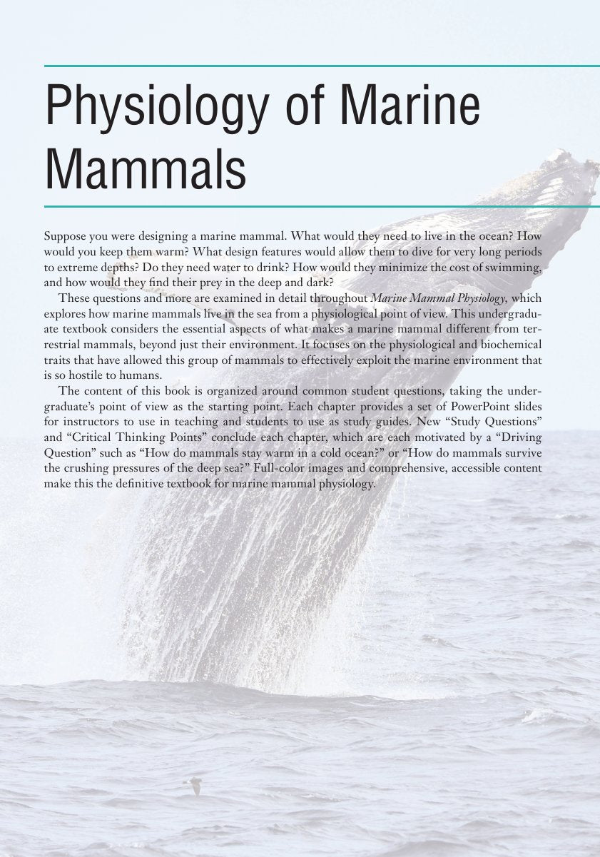 Look Inside page 2 - Physiology Of Marine Mammals Adaptations To The Ocean