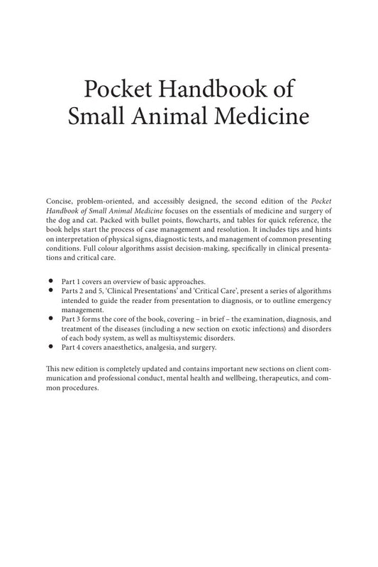 Look Inside sample page 2 - Pocket Handbook Of Small Animal Medicine