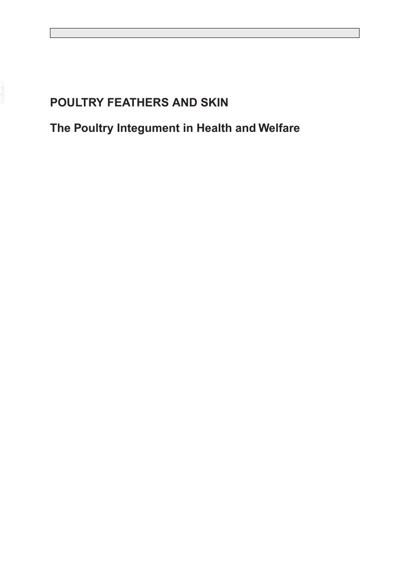 Look Inside sample page 2 - Poultry Feathers And Skin The Poultry Integument In Health And Welfare