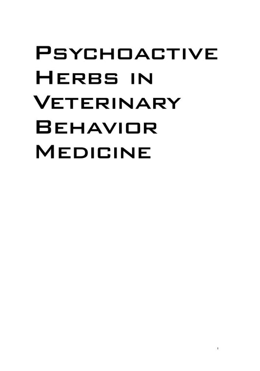 Look Inside sample page 2 - Psychoactive Herbs In Veterinary Behavior Medicine