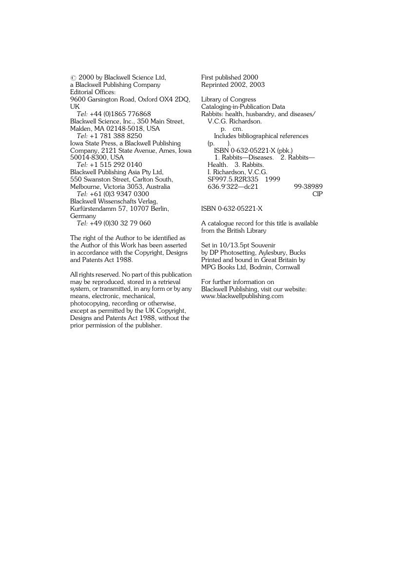 Look Inside sample page 3 - Rabbits Health Husbandry And Diseases