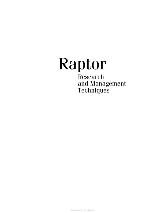 Look Inside sample page 2 - Raptor Research And Management Techniques