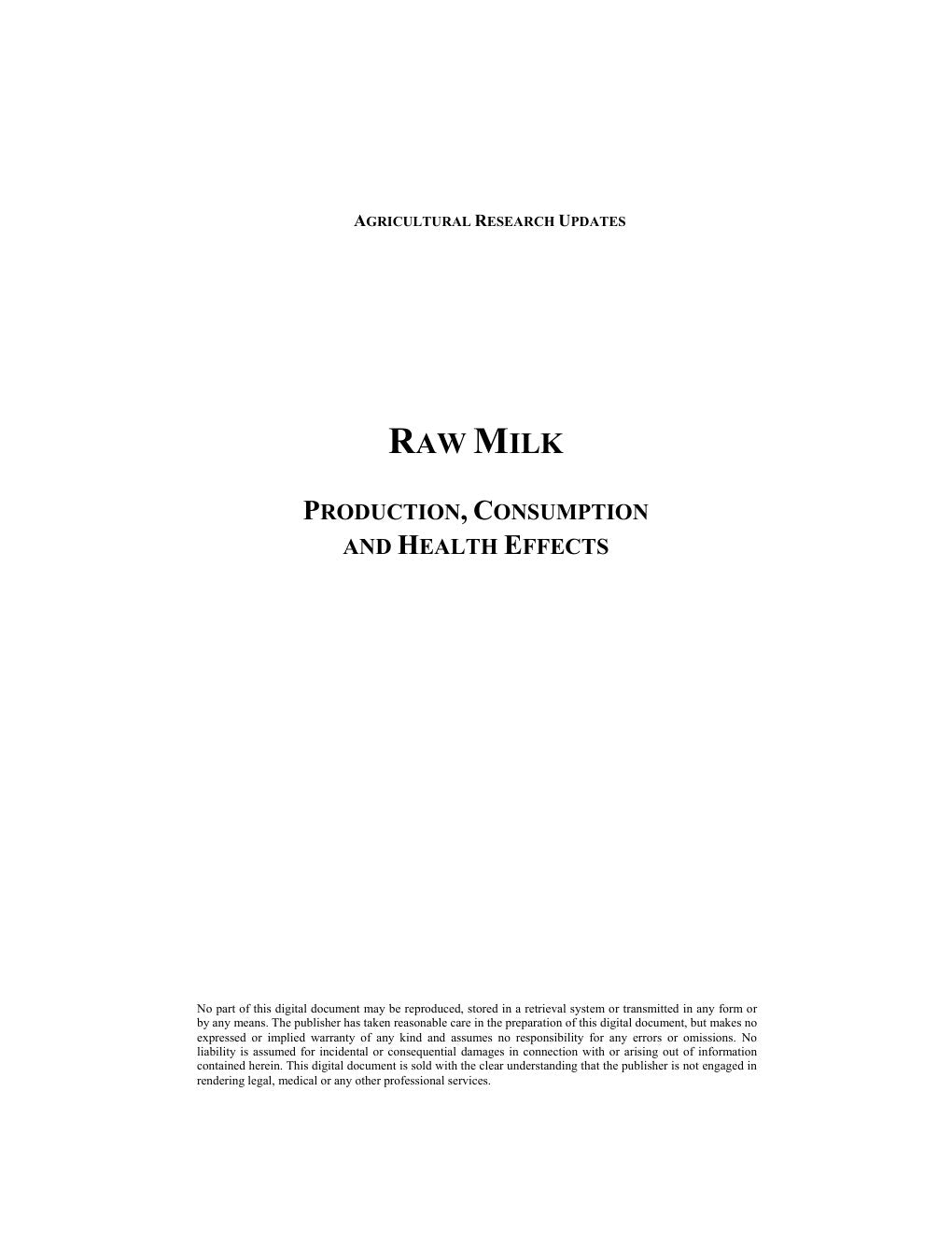 Look Inside sample page 2 - Raw Milk Production Consumption And Health Effects