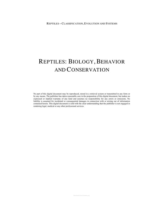 Look Inside sample page 2 - Reptiles Biology Behavior And Conservation