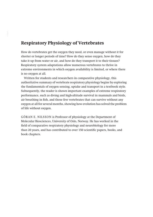 Look Inside sample page 2 - Respiratory Physiology Of Vertebrates Life With And Without Oxygen