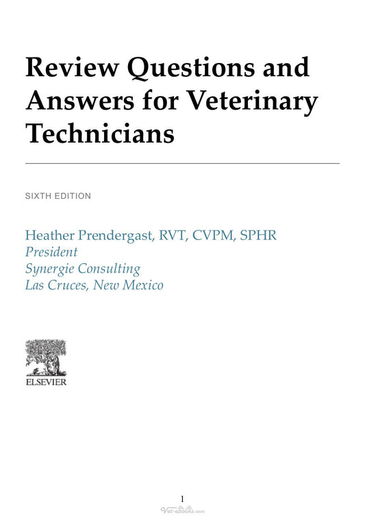 Look Inside sample page 2 - Review Questions And Answers For Veterinary Technicians 6Th Edition