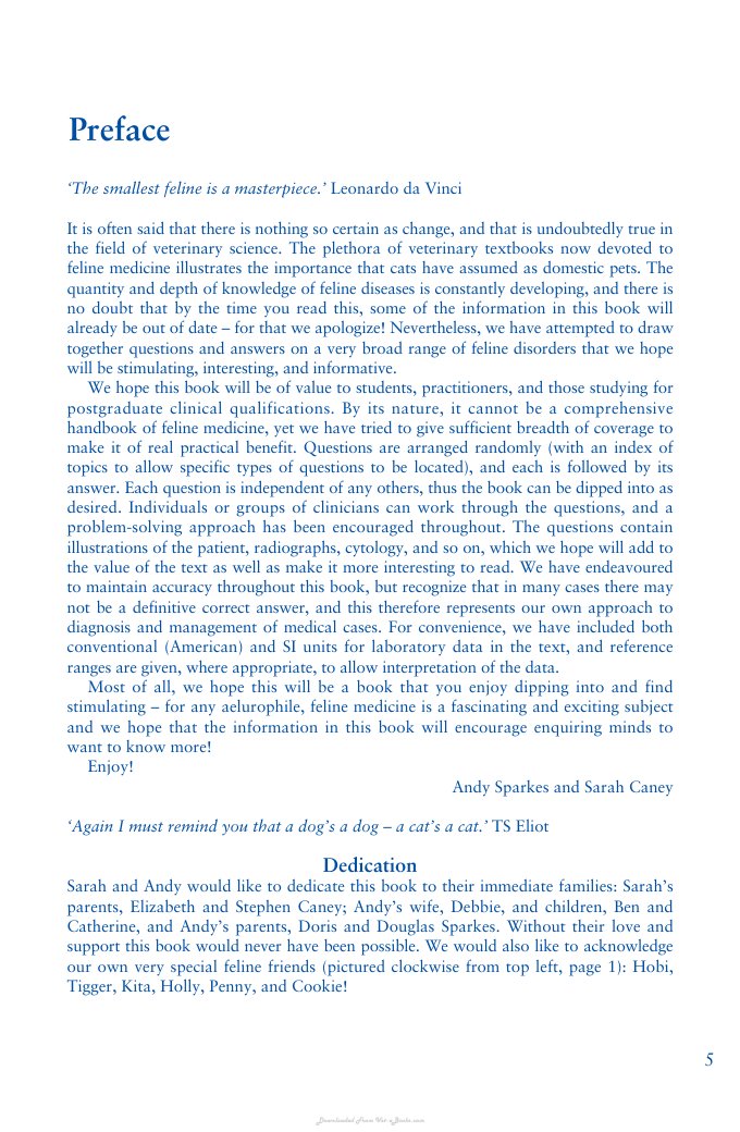 Look Inside page 6 - Self Assessment Colour Review Of Feline Medicine