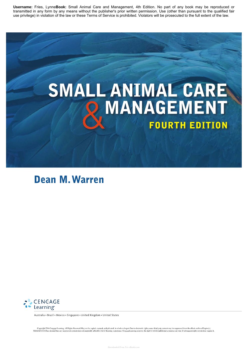 Look Inside page 3 - Small Animal Care And Management 4Th Edition